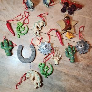 Southwestern  lot of Christmas ornment